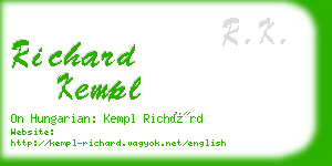 richard kempl business card